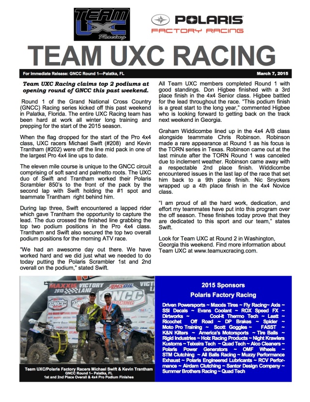 Driven Powersports Team UXC Racing