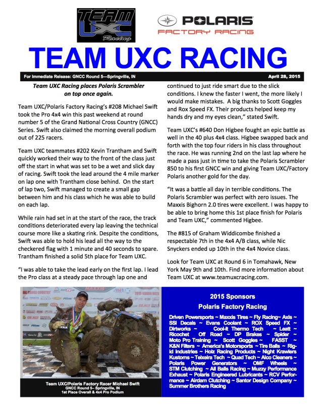 Team UXC Racing Polaris Scrambler