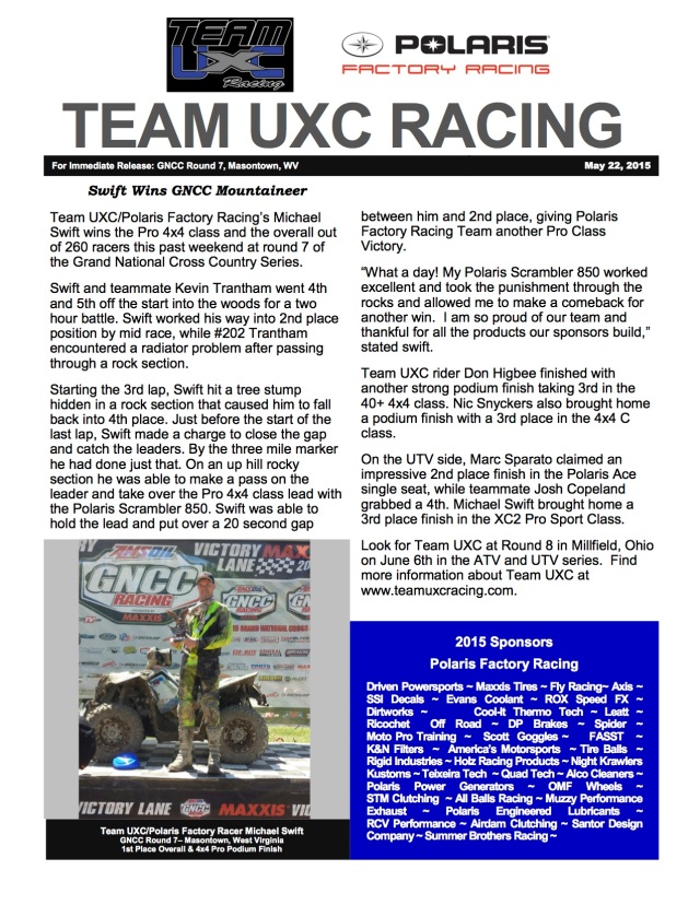 Team UXC Racing GNCC