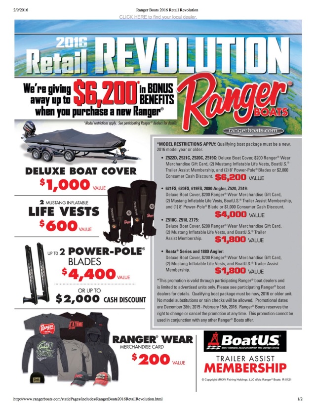 Ranger Boats 2016 Retail Revolution